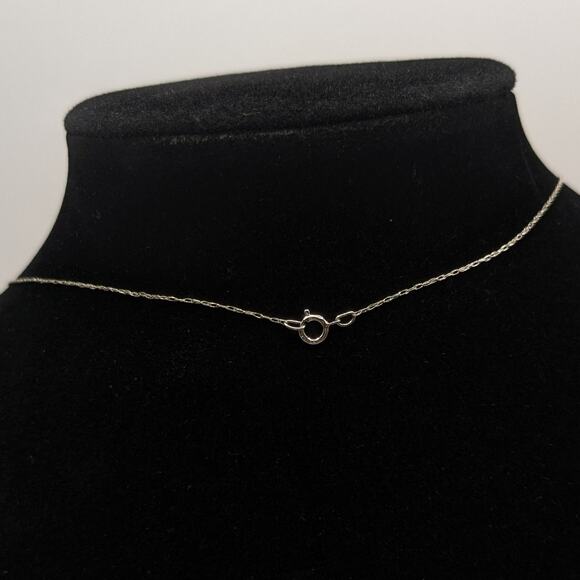 10k White Gold and Diamond Heart Dainty Pendant Chain Necklace JTW 22.25in 1.58g - Picture 4 of 6